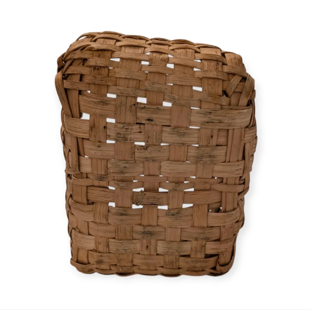 ANTIQUE Woven Americana Basket Farmhouse Storage Vintage 1920